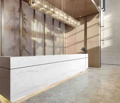 How to use quartz stone in reception areas? - AuroraQuartz