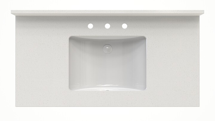 AQ307 Crystal White Quartz Vanity Top 43x22