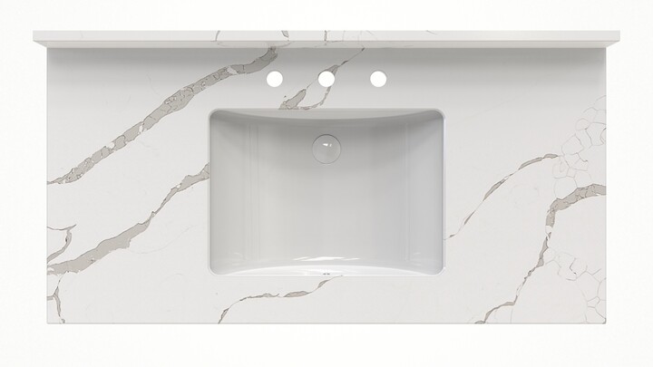 AQ910 Calacatta Laza Quartz Vanity Top 43x22